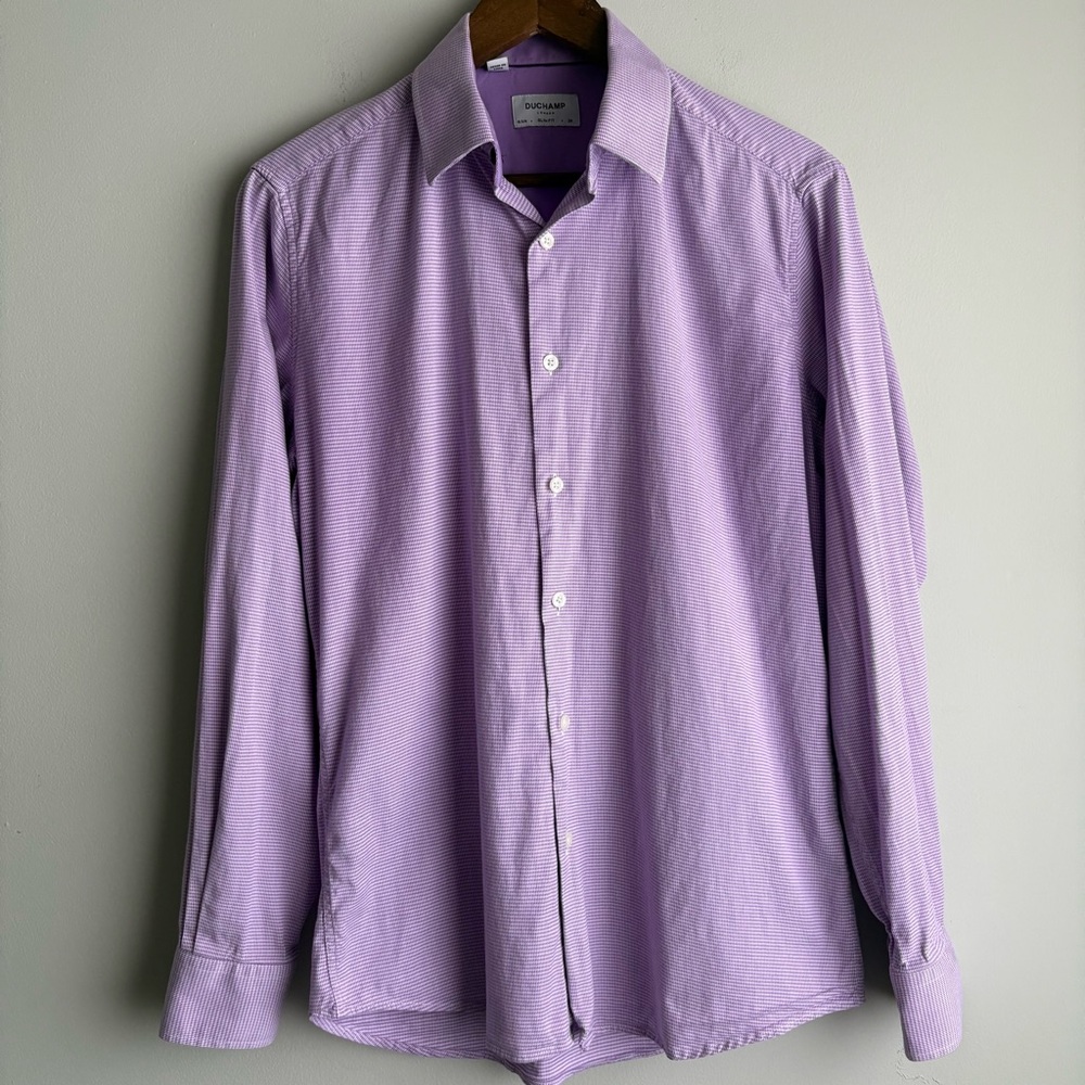 Duchamp London Dress Shirt Purple Slim Fit‎ 15.5 Medium